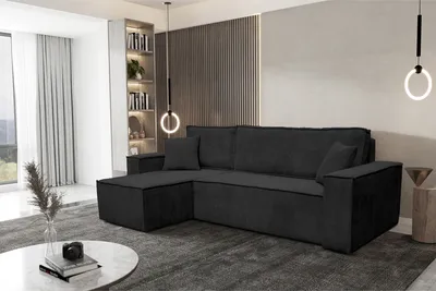 Produktbild von Emoebel24 Ecksofa mit Schlaffunktion und Bettkasten L-form 244x142x80 cm Denis Graphit