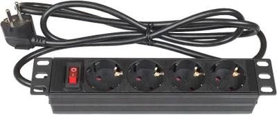 Obrázek produktu pro Alcasa GC-N0103, Základní, 1U, Hliník, Černá, 4 AC zásuvky / AC zásuvek, 1,8 m