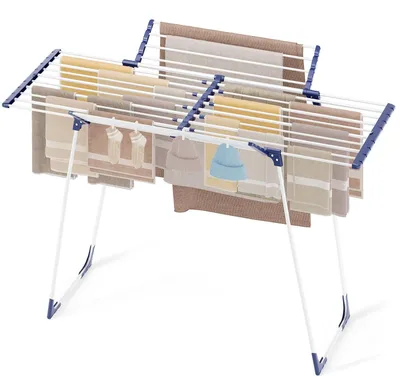Klappbarer Wäscheständer, ausziehbar, 57x162x86 cm, weiß