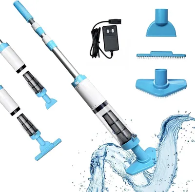 Produktbild von Poolreiniger - Kabelloser Reiniger - Poolpflege - 3-in-1-Aufsatz - 165 cm Länge - Blau