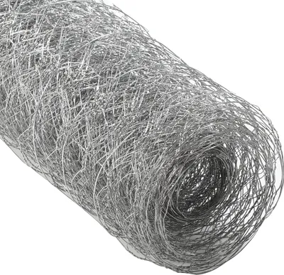 A roll of silver wire mesh is shown against a white background.