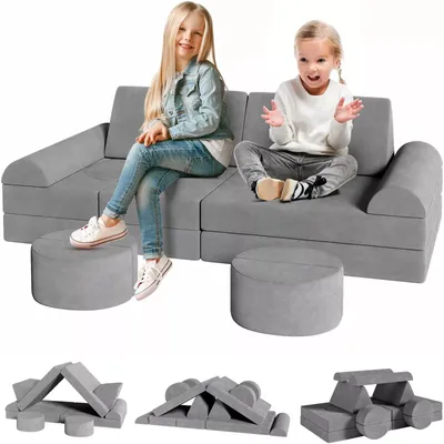 Image de Zetel pour enfants - Banc pour enfants - Fauteuil pour enfants - Banc - Canapé - Modulaire - Section de canapé - Meuble Fortplay