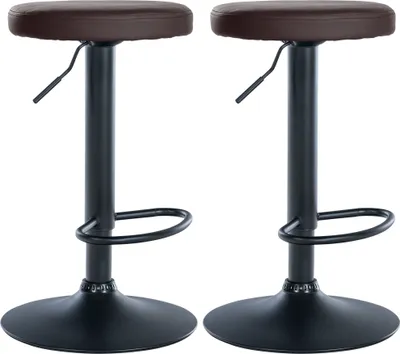 Produktbild von 2er Set Barhocker HLO-CP290 Kunstleder schwarz  braun
