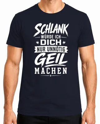 Productafbeelding van "Slank" - Heren T-shirt, marineblauw, XXL. (Met een sarcastische opmerking over het feit dat het onnodig opvallend is.)