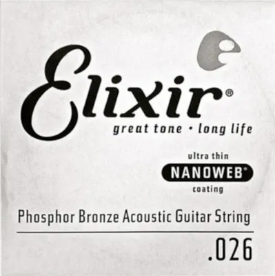 Produktbild von Elixir 14126 Nanoweb Phosphor Bronze - Einzelsaite 026
