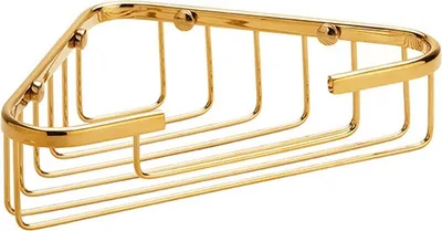 Produktbild von BILLO Eckseifenkorb Messing Gold poliert 155x250x60 mm für Bad & WC >> zum Bohren