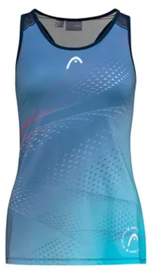 Produktbild von Head Damen Tanktop Play Tech Blau, leichtes und atmungsaktives Sport-Top