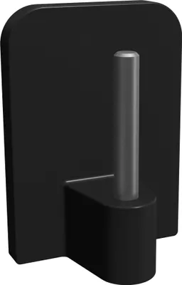 Produktbild von Interdeco Klebehaken mit Metallstift / Klebebefestigung für Vitragestangen Schwarz, Pack. 4 Stück