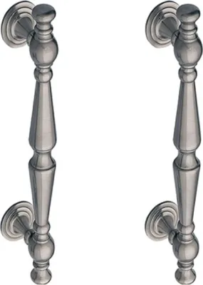 Produktbild von 2er Set Messing Stoßgriffe Türgrifff Edelstahl Optik Haustürbeschlag Haltegriff