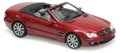 Productafbeelding van Maxichamps 940031031, Mercedes SL R230 Cabrio, bouwjaar 2001, rood, schaal 1:43