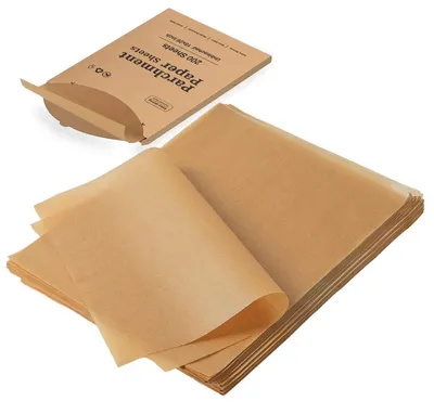 Productafbeelding van Bakpapier, 300 stuks, 15,2 x 15,2 cm, ongebleekt, antiaanbaklaag, vierkant, voor het scheiden van voedingsmiddelen