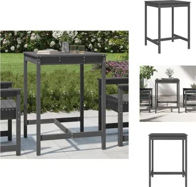 Obrázok produktu pre vidaXL Záhradný stôl sivý 82,5x82,5x110 cm z masívneho borovicového dreva - Záhradné stoly