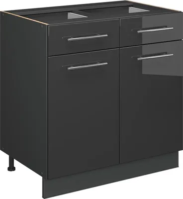 Immagine prodotto di Mobiletto base per cucina Vicco Fame-Line Antracite lucido 80 cm , PL Antracite, Model 57024