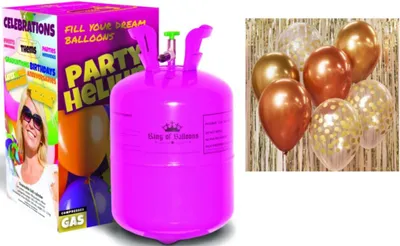 Produktbild von Helium sada HELIUM + SADA LATEXOVÝCH BALÓNKŮ - chromovaná růžovozlatá / rosegold 7 ks - 30 cm