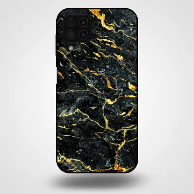 Produktbild von Smartphonica Handytasche für Samsung Galaxy A22 4G mit Marmordruck - TPU Rückseite Abdeckung Fall Marmor Design - Gold Schwarz