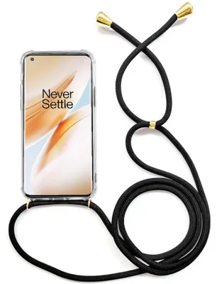 Immagine prodotto di Custodia per cellulare con laccetto/cordoncino da indossare a tracolla / Custodia a tracolla per diversi modelli OnePlus 1+, OnePlus 8T, colore nero/oro