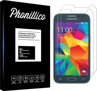 Image de Verre trempé pour Samsung Galaxy CORE PRIME [2 pièces] Protection d'écran Screen Protector Film Anti-Rayures Glas Resistant Phonillico®