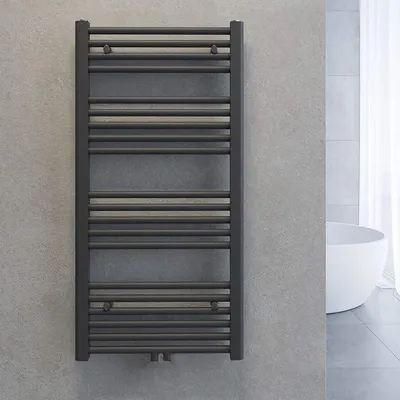 Produktbild von Handtuchtrockner Heizkörper Bad Mittelanschluss Handtuchwärmer Badheizkörper Anthrazit Gerade 50 * 100cm