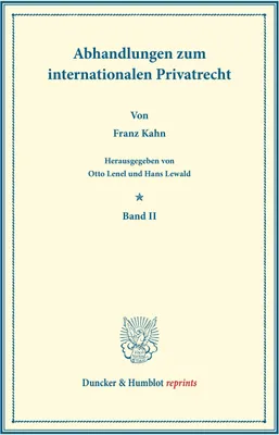 Produktbild von Abhandlungen zum internationalen Privatrecht