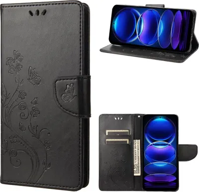 Produktbild von König Design Hülle kompatibel mit Kunstleder Handyhülle - Handy Case Schwarz