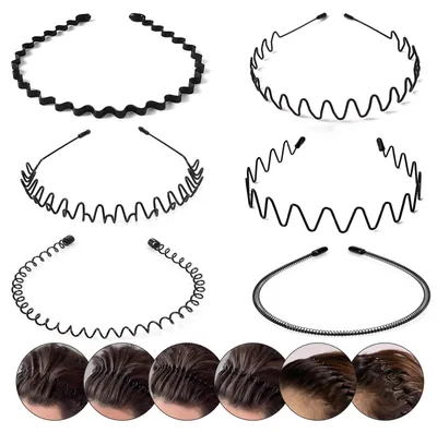 Produktbild von Haarreif Haarband Haarschmuck - Metall - Gewellt - 6 Stück - Uni