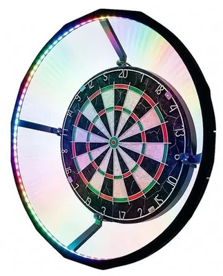 Produktbild von Dartscheiben-Ringlampe, Beleuchtung für Dartscheiben, weißes LED-Licht, 360° blendfreie Beleuchtung, einfach anzubringen, geeignet für Sisal-Dartscheiben, augenschonende Beleuchtung für den Heim- und Clubbereich