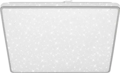 A white rectangular LED ceiling light with a star-like pattern.