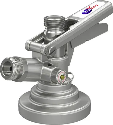 Produktbild von Zapfkopf, Keg Verschluss für KeyKeg Fässer - Mit Sicherheitsventil & Edelstahl-Fühler für Bier, Wein & Softdrinks