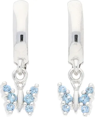 Produktbild von Schmetterling Creolen Silber 925 Zirkonia hellblau JL10-06-2451 JuwelmaLux
