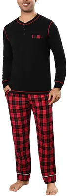 Productafbeelding van Heren korte pyjamaset, 100% katoen, zwart, maat M