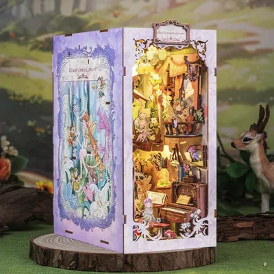 Produktbild von Waldkonzert DIY Book Nook Miniaturhaus 3D-Puzzle mit LED-Beleuchtung Cutebee