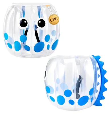 Produktbild von VEVOR 2 x Aufblasbare Bumper Sumo Bälle 1,2 m für Jugendliche Stoßball Blau für Garten, Camping, Picknick, Rasen & Outdoor, 0,5 mm Starkes PVC, Heißverschweißte Griffe & Stabil Sitzende Schultergurte