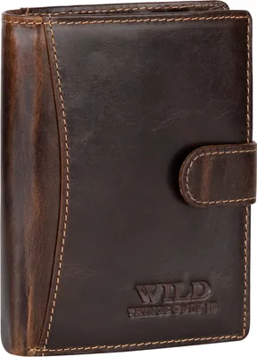 Produktbild von RFID echt Leder Portemonnaie Geldbörse Geldbeutel Herren Hochformat Braun (5502)