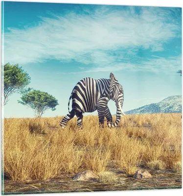 Produktbild von Bilder auf glas - Einteilig - Surreal Elefant Rippen - 60x60cm - Glasbilder - Wandbilder - Bilder - zum Aufhängen bereit - Wanddekoration aus Glas - Glas Bilder - Wandbild auf Glas - GAC60x60-4717
