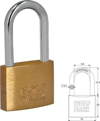 Immagine prodotto di Lucchetto in ottone con anello lungo, 20 mm.