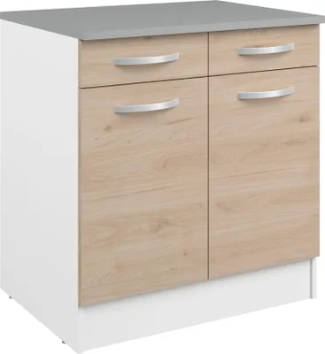 Produktbild von Unterschrank Eko 80cm 2 Türen und 2 Schubladen - Eiche