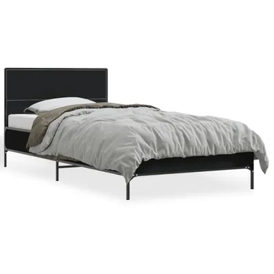 Produktbild von vidaXL Bettgestell Schwarz 75x190 cm Holzwerkstoff und Metall