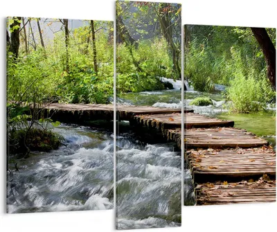Produktbild von Bild auf Leinwand - Leinwandbild - Park natur grün bäume - 95x80cm - Wand Bild - Wanddeko - Leinwanddruck - Bilder - Kunstdruck - Wanddekoration - Leinwand bilder - Wandkunst - CB95x80-0356