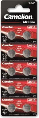 Obrázok produktu pre Alkalická batéria Camelion AG10 0% Mercury/Hg 10 ks - batéria - LR 54/V10GA