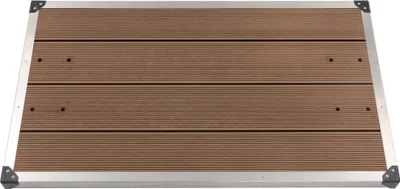 Immagine prodotto di The Living Store Piatto doccia da giardino WPC in acciaio inox 110 x 62 cm Marrone