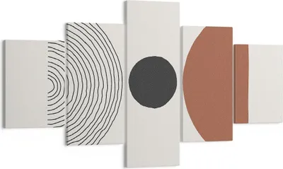 Produktbild von Bild auf Leinwand - Leinwandbild - 5 Teile - Figuren Formen Geometrie - 125x70cm - Wand Bild - Wanddeko - Wandbilder - Leinwanddruck - Bilder - Wanddekoration - Leinwand bilder - EA125x70-4965