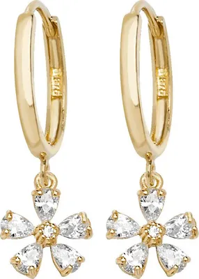 Produktbild von Schöne 9 Karat (375) Gold Damen - Paar Ohrringe mit Zirkonia - 24mm*8mm; TRS20265