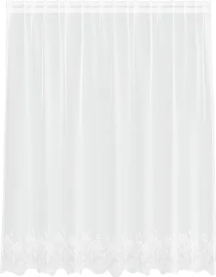 Produktbild von vidaXL Spitzenvorhang mit Vorhängen Floral Weiß 140 x 200 cm Polyester