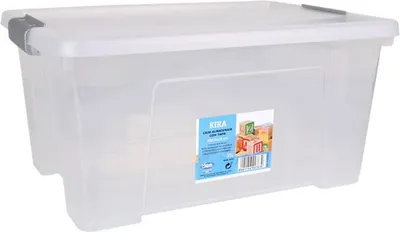 Produktbild von Aufbewahrungsbox mit Deckel Dem Kira Kunststoff Durchsichtig 15 L 40 x 28 x 19 cm (8 Stück)