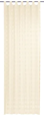 Produktbild von Elbersdrucke Karo-Voile 09 Schlaufenschal transparenter Vorhang beige 140 x 255 (BxH) cm