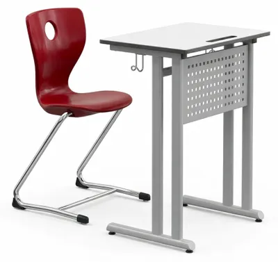 Produktbild von Moderne Schulbank mit stabilem Metallgestell und ergonomischem Stuhl