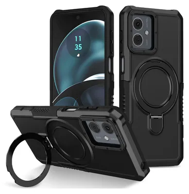 Obrázek produktu pro Pro Motorola Moto G84 5G Armor Magnet Ring Cover Pouzdro na mobilní telefon Black