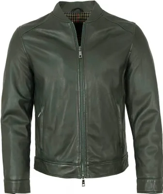 Produktbild von Milestone - Herren Lederjacke Lammnappa dunkelgrün : 54