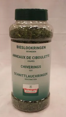 Produktbild von Verstegen Gewürzmischung Bieslookringen gesneden 60g Dose (Schnittlauchringe geschnitten)