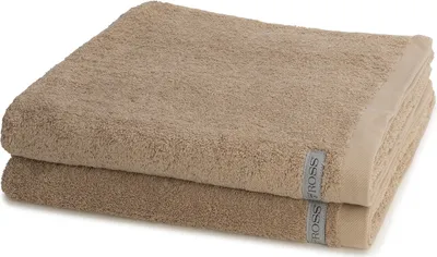 Produktbild von Ross Sinfonie 2 X Duschtuch im Set Walkfrottee aus reiner Baumwolle 500 g/m², Hohe Saugkraft und flauschig weicher Griff, Gewebte Bordüre für elegante Optik